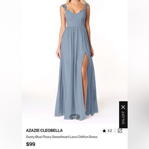 Cleobella Dusty Blue Azazie Bridesmaid dress